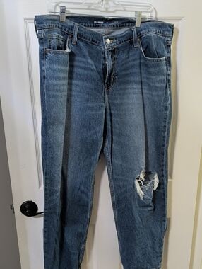 Old Navy Mid-Rise Boyfriend Loose Jeans - Blue Denim Women's